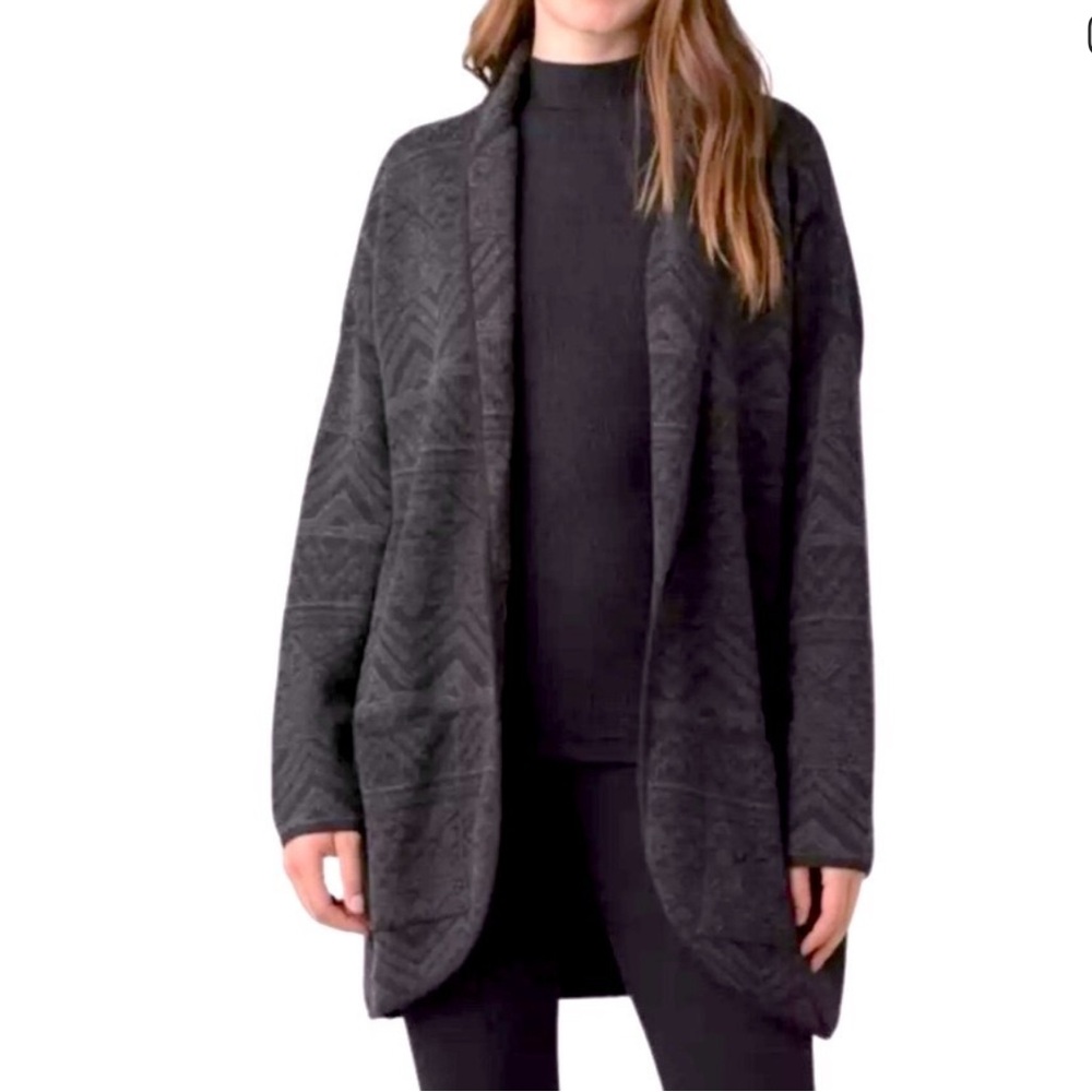 NWOT PrAna Sevie Cradigan in Charcoal Intarsia